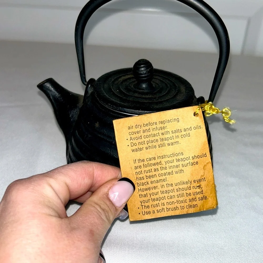 KAFUH Cast Iron Tea Kettle, 2 pounds 6.7 ounces Black 5.5” L x 6” T x 4.5” W